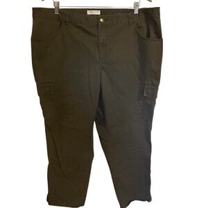 Coldwater Creek Natural Fit Green Khaki Pants Utility Pocket Zipper Ankle SZ 20
